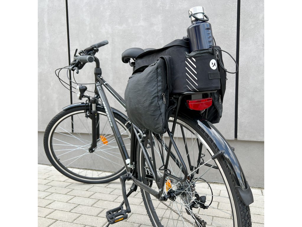 Torba rowerowa Wozinsky z paskiem na ramię 9l (w tym pokrowiec przeciwdeszczowy) czarna (WBB22BK)