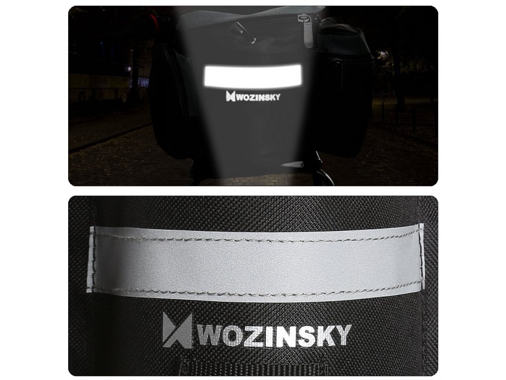 Čierna taška na bicykel Wozinsky 6l s popruhom cez rameno (WBB3BK)