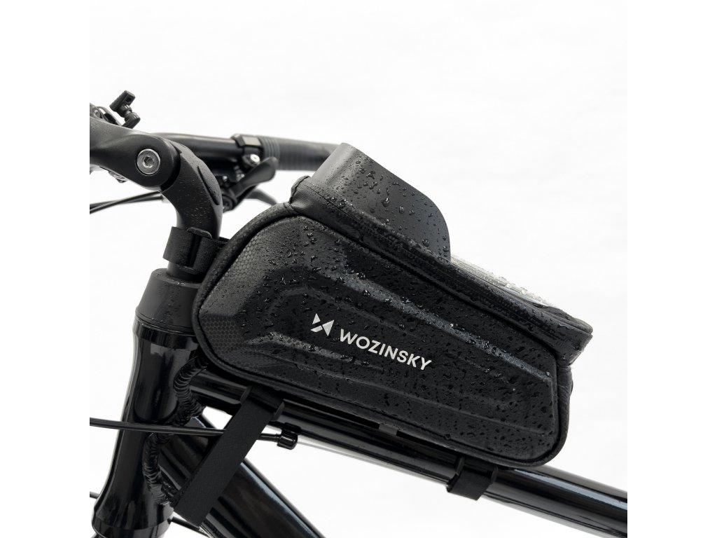 Wozinsky Torba za okvir kolesa 1,7l ovitek za telefon črna WBB28BK