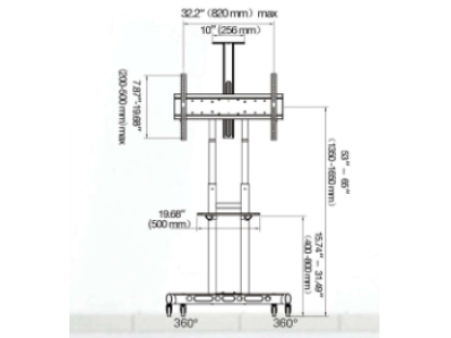 AVA1800-70 Prezentační stojan 55''–90'' nosnost 90,9 kg