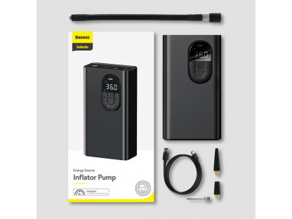 Baseus mini autó kompresszor pumpa 2500mAh 54W akkumulátorral fekete (CRNL040001)