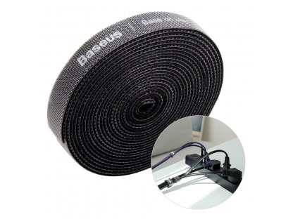Baseus Rainbow Circle Velcro trakovi Velcro Cable Organizer 3m Black (ACMGT-F01)