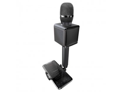 Dudao vezeték nélküli karaoke mikrofon / Bluetooth hangszóró / telefontartó fekete (Y16 fekete)