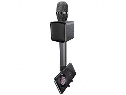 Dudao bezprzewodowy mikrofon karaoke / głośnik Bluetooth / uchwyt na telefon czarny (Y16 czarny)