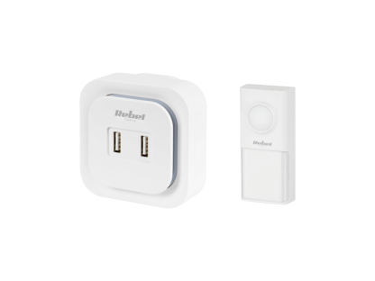 URZ3266 Bezdrátový zvonek Rebel se zástrčkou 230V – 36 melodií, 2 zásuvky USB