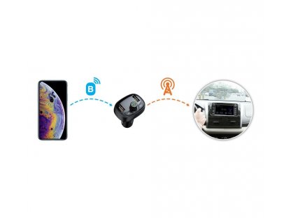 Bluetooth FM stanica MP3 do auta, nabíjačka 2x USB TF microSD 3,4A čierna