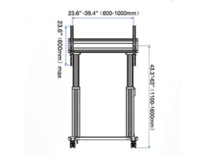 D350 Mobilní TV stojan 75''–100'' nosnost 136,4 kg