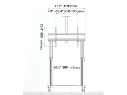 D450 Interaktivní mobilní stojan 75''–120'' nosnost 136,4 kg