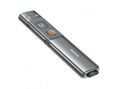Dálkové ovládání laserového ukazovátka Baseus Orange Dot pro prezentaci na PC s vestavěnou baterií v šedé barvě (WKCD000013)