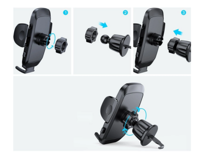 Joyroom Autohalterung, klemmbare Telefonhalterung für Lüftungsgitter – schwarz