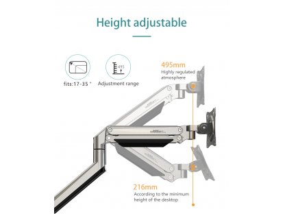 DS150-2 Nastavitelný držák pro 2 monitory 17–33" nosnost ramene 10 kg černý