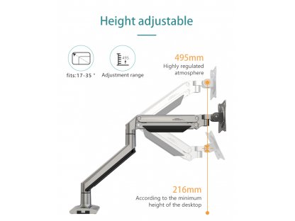 DS150 Regulowany uchwyt do monitora 17-35" 10 kg czarny