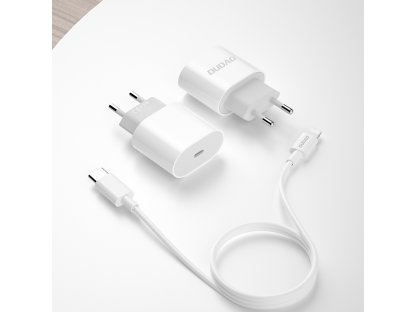 Dudao A8SEU PD USB-C Ładowarka + kabel PD 20W Biały