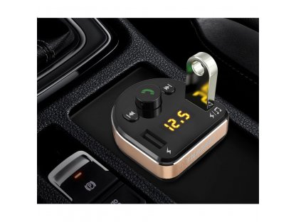 Dudao FM Transmitter Bluetooth ładowarka samochodowa MP3 3.1 A 2x USB czarny (R2Pro czarny)