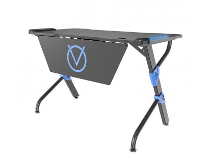ES05 Herní stůl PC ve tvaru písmene Z modro černá