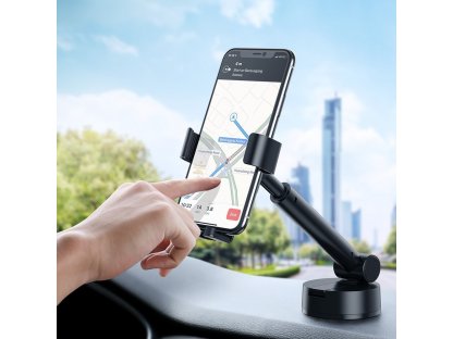 Gravitációs autós tartó szélvédőtartó tartó konzol telefonhoz műszerfal fekete (SUYL-JY01)