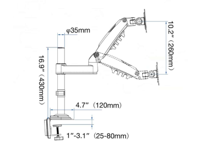 H180-FP Stolní duální držák na monitor 17''–27'' s držákem na notebook 10''–17'' nosnost 2–9 kg