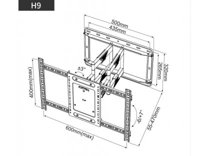 H9 suport TV robust cu capacitate de 90 kg