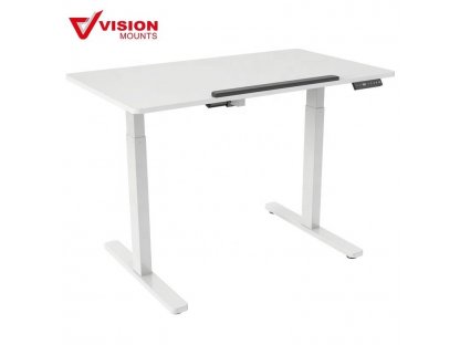 HED122F bílá Elektricky výškově nastavitelný kancelářský stůl s nastavitelný úhel