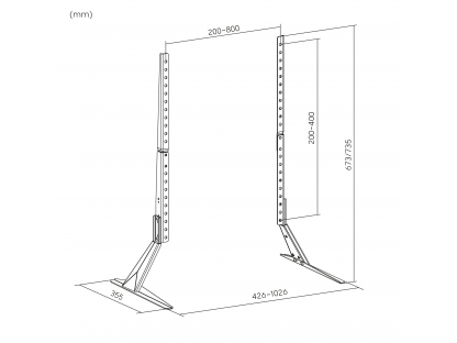 KM1309 Univerzális lábak a TV alatt 23"-75" teherbírás 40 kg