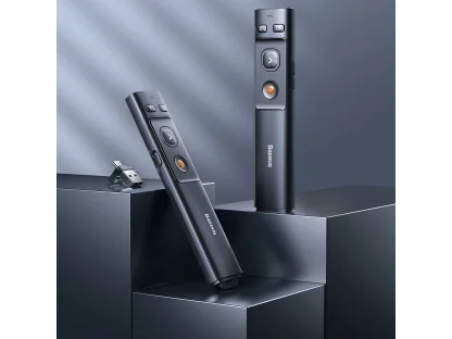 Laser prezentér Baseus Orange Dot s funkcí AI – šedý