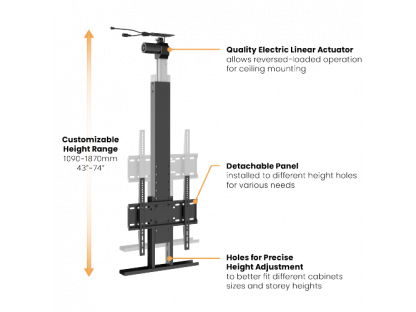 Zmotoryzowany uchwyt sufitowy do TV 32"-55" udźwig 45 kg