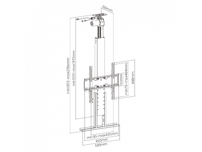 Suport plafon motorizat pentru TV 32"-55" capacitate 45 kg