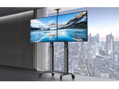 NB T75-2A 2 Stojak TV na kółkach 55-75" (x2) udźwig 136,4 kg