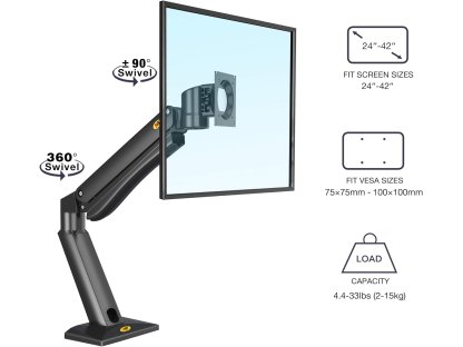 NB45-B Nastavitelný držák monitoru 24"–42" nosnost 15 kg