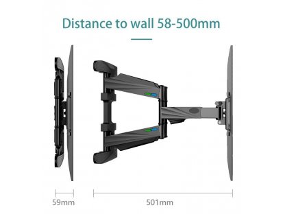 Suport universal articulat pentru televizor Q6 capacitate 45,5 kg