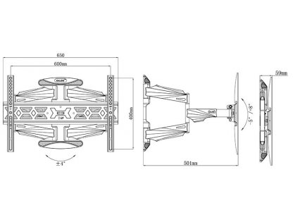 Suport universal articulat pentru televizor Q6 capacitate 45,5 kg