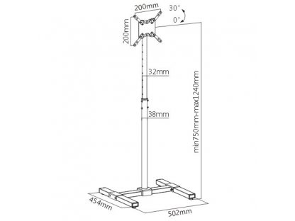 SB74 Nastavitelný TV stojan 13–42" nosnost 20 kg