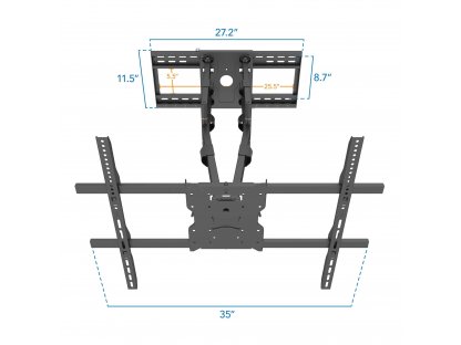 STRICT BRAND SB501XL-24 suport de perete pentru televizor cu braț lung și braț pivotant, cu panou de perete de 24 inch, capacitate de 125 kg