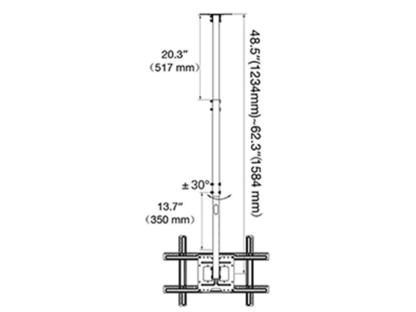 T560-15 Stropní držák nosnost 68,2 kg bílá barva