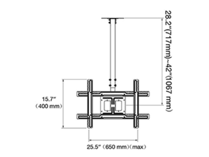 T560-15 Stropní držák nosnost 68,2 kg bílá barva