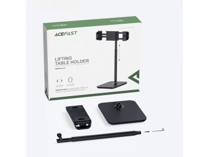 Suport telescopic pentru telefon și tabletă Acefast (lățime 135-230 mm) pentru masă 360° negru (E4 negru)