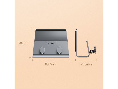 Ugreen kovový nástěnný držák pro smartphone tablet černý (LP193)