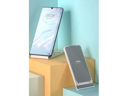 Składana podstawka biurkowa WK Design na telefon, tablet, biała (WA-S35 white&amp;silver)