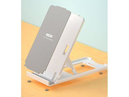 Składana podstawka biurkowa WK Design na telefon, tablet, biała (WA-S35 white&amp;silver)