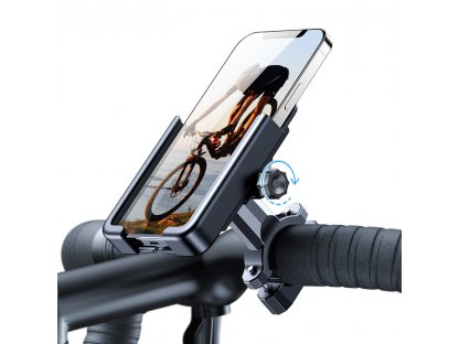 Kovový držiak telefónu Wozinsky na bicykel, kolobežky čierny (WBHBK3)