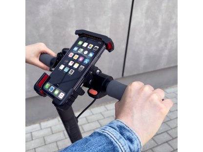 Wozinsky kovinski oklepni nosilec za telefon / skuter / motorno kolo črne barve (WBHBK4)