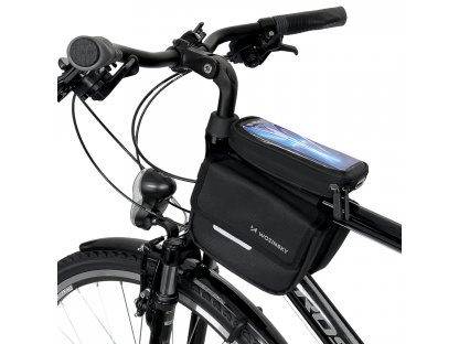 Wozinsky vázas kerékpártáska kerékpártáska vízálló telefontáska 1.5l fekete (WBB26BK)
