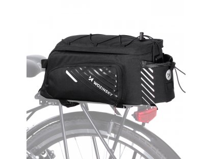 Geantă de bicicletă Wozinsky cu curea de umăr de 9l (inclusiv husă de ploaie) negru (WBB22BK)