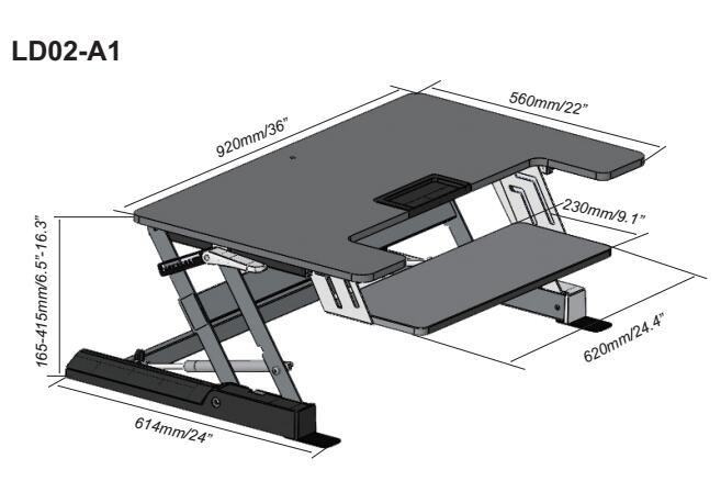 Výsledek obrázku pro Height Adjustable Sit Stand Desk VM-LD02-A1
