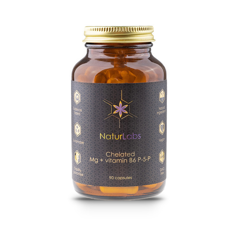 Levně NaturLabs Hořčík chelátový + vitamín B6 - 90 kapslí
