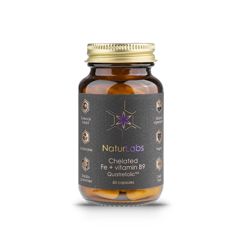Levně NaturLabs Železo chelátové + vitamín B9 - 60 kapslí