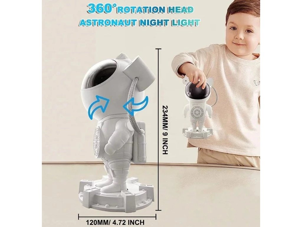 Hvězdný projektor Astronaut, s Bluetooth, s reproduktorem a s dálkovým ovládáním