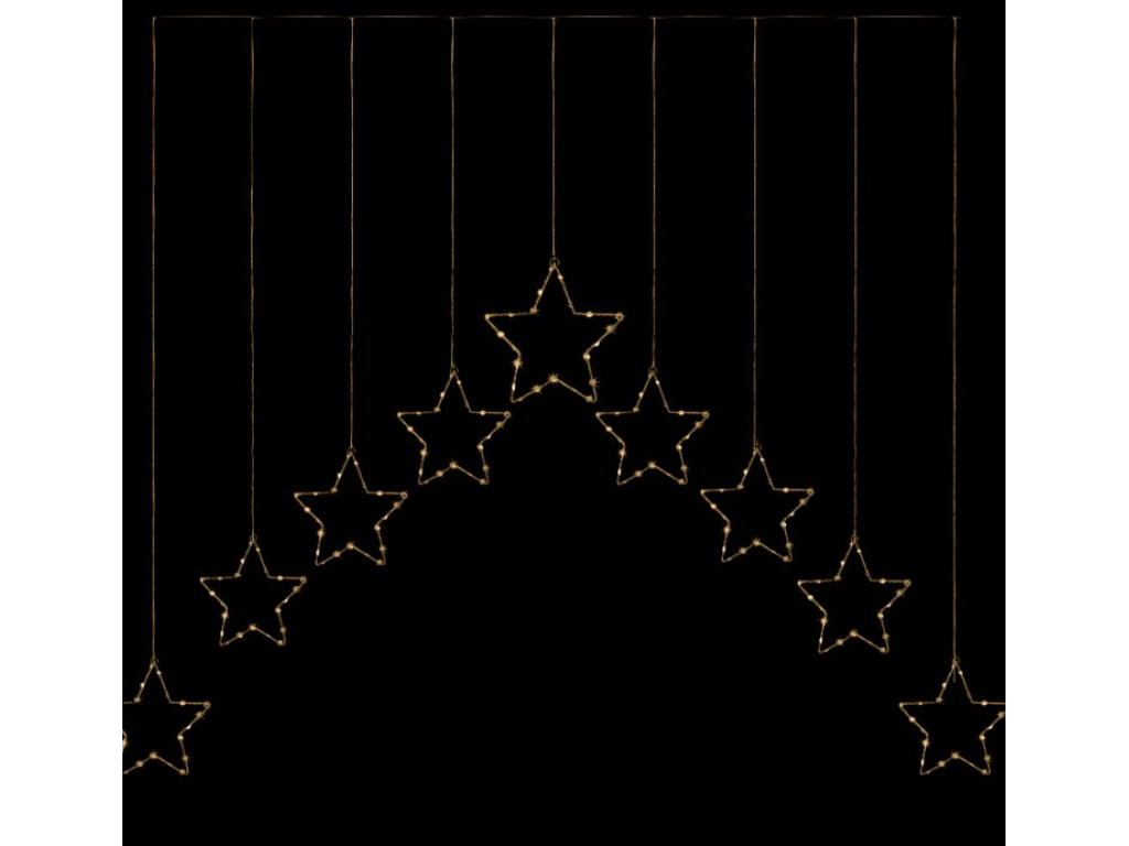 Hvězdy záclona dekorace do okna 90Led 9ks