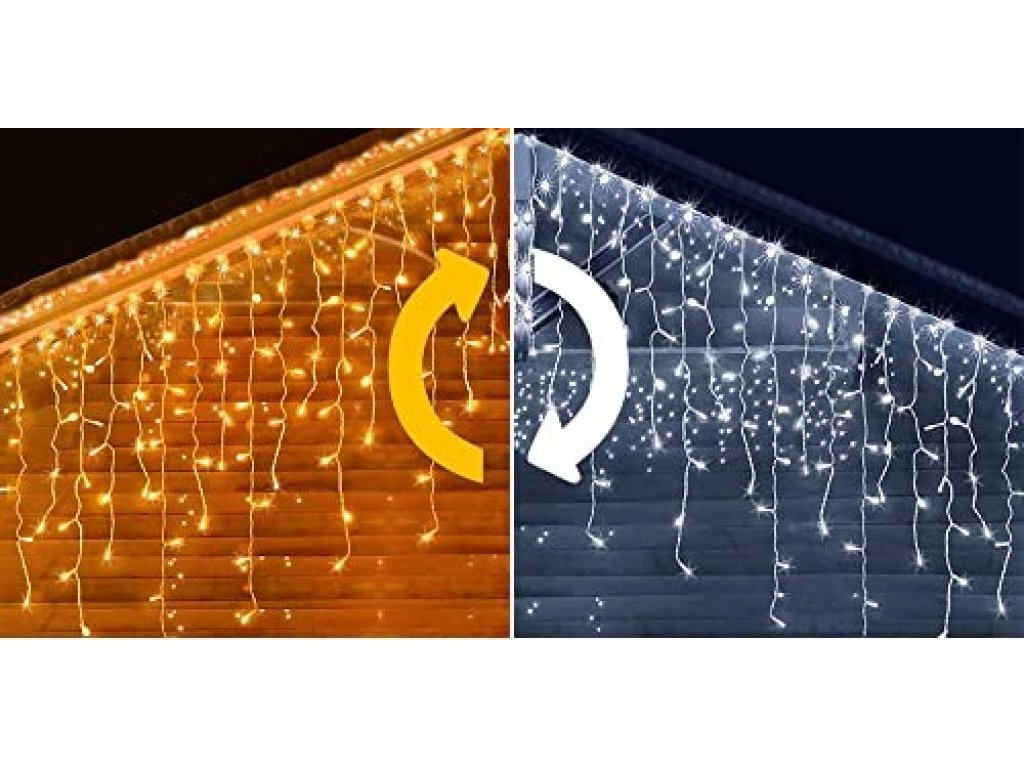 Vánoční osvětlení venkovní LED krápníky 310 LED / 15 m s Dual White