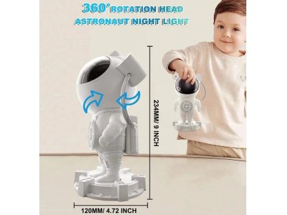 Hvězdný projektor Astronaut, s Bluetooth, s reproduktorem a s dálkovým ovládáním